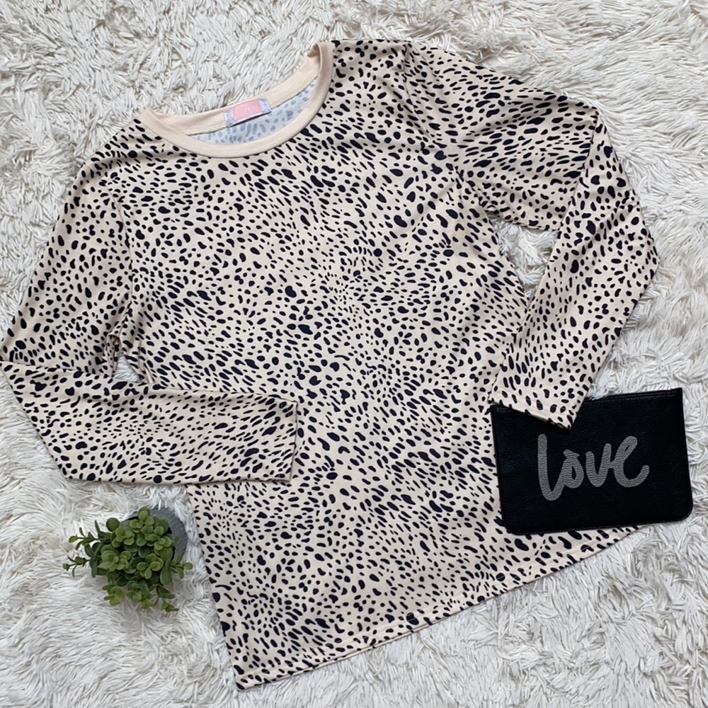 C+D+M Spotted LS Top 💗 Cream & Black